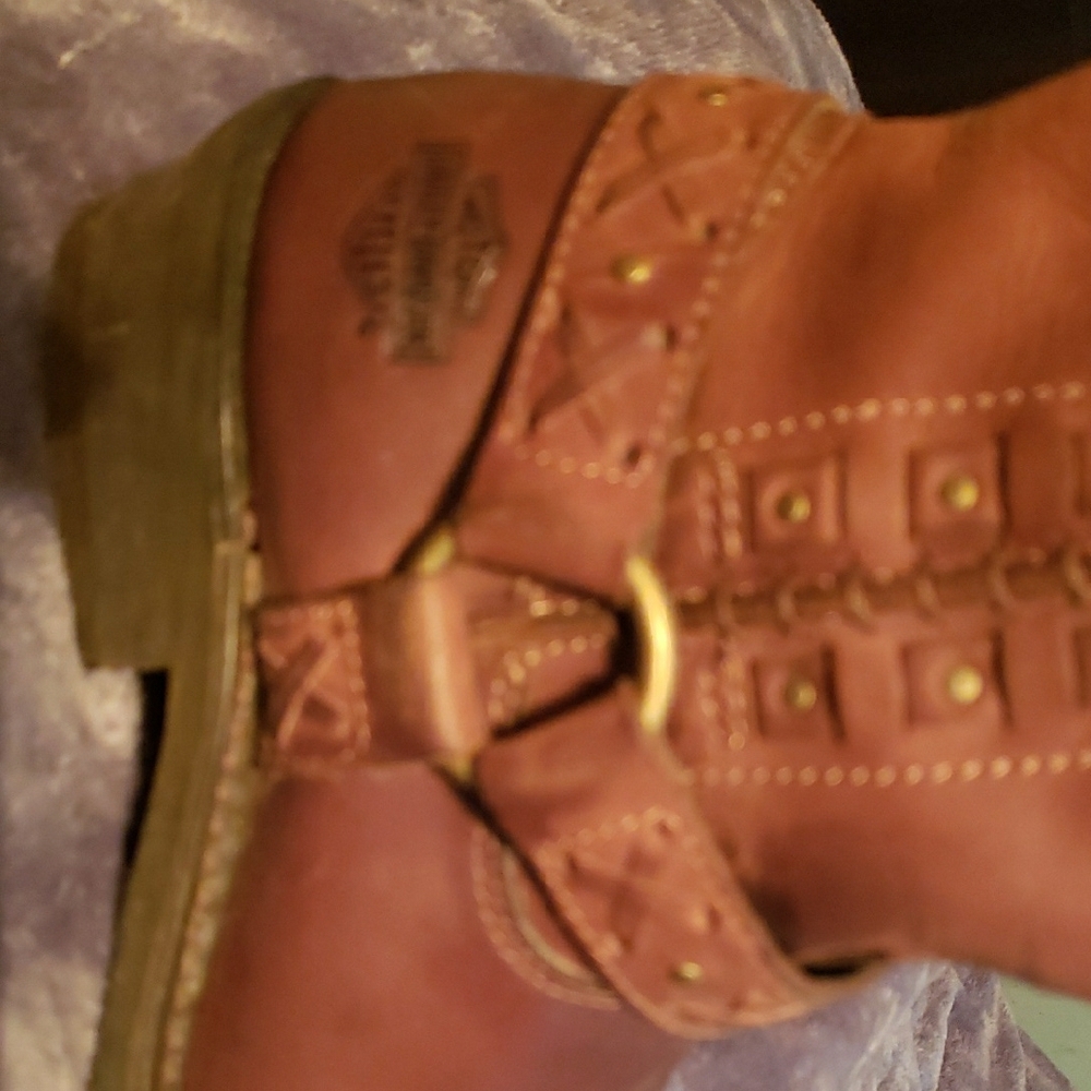 Harley-Davidson Brown Leather Moto Boots - Picture 8 of 8